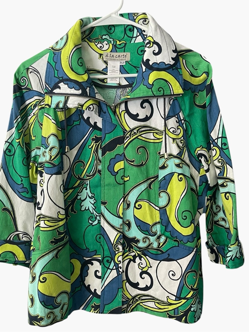 À La Carte Draper’s & Damon’s Jacket PLG Petite Large Paisley Green Zip